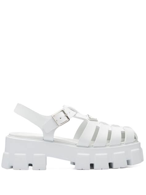 prada silver platform sandals|monolith platform sandal women prada.